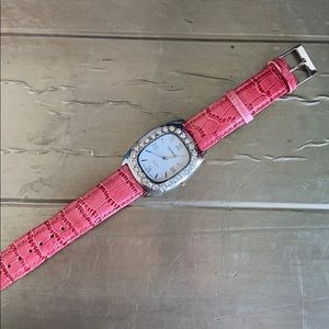 Geneva large face crystal watch